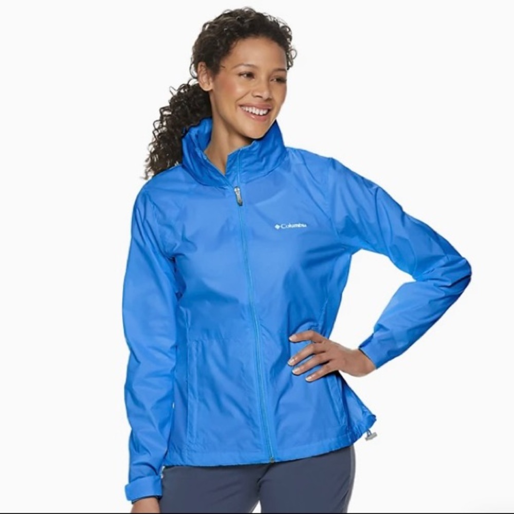 Light Blue Columbia Rain Jacket